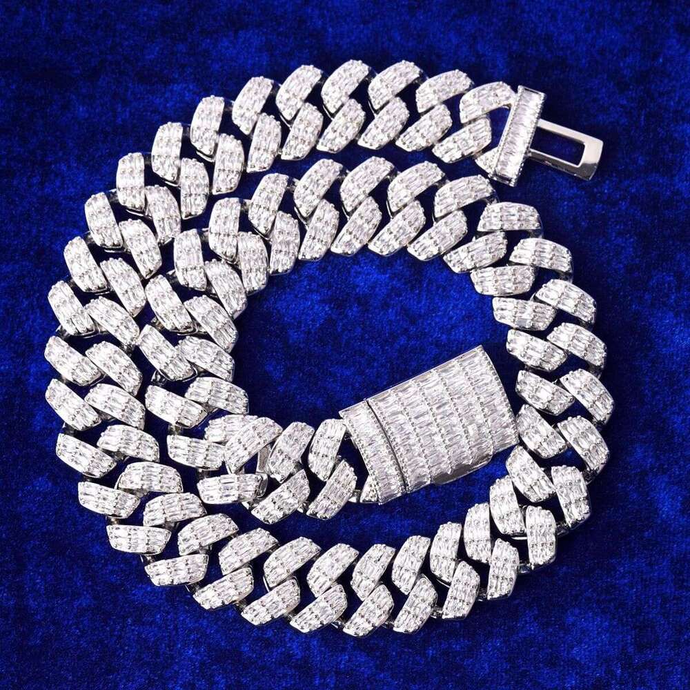 High-quality cross-border European and American popular square zirconium diamond-shaped Cuban chain flip-necklace, personalized hip-hop rock jewelry
