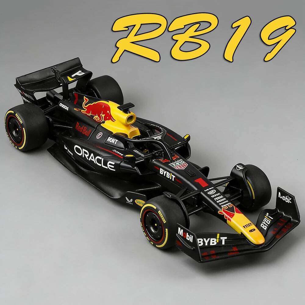 1:43 F1 Oracle Red Bull Racing RB19 Verstappen Miniature Alloy Toy Diecast Car Model Rubber Tire Sliding Forward Christmas Gifts Z260306