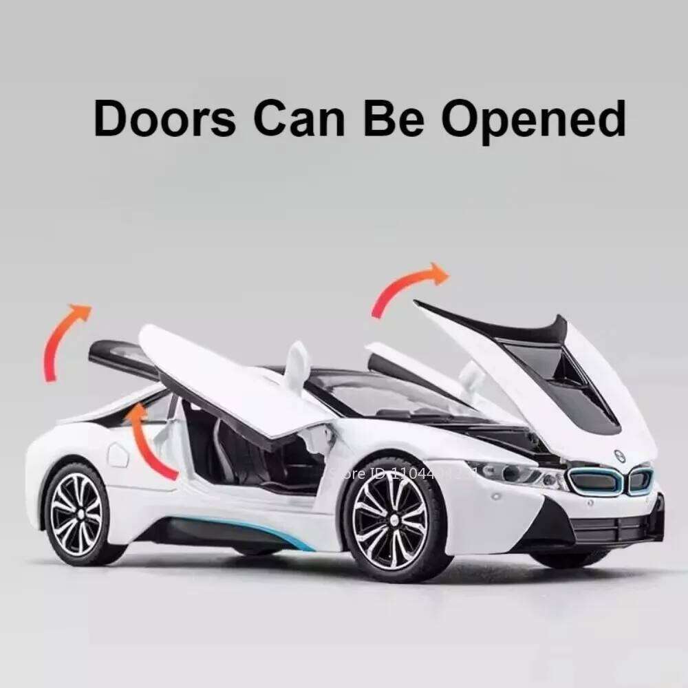 1:22 I8 MC20 Miniature Supercar Model Diecast Alloy Cars Toys Doors Opened Sound Light Pull Back Models Ornament for Boys Gifts Z260307