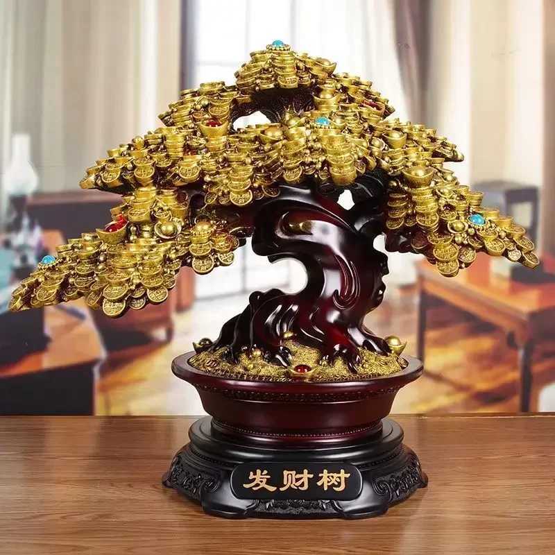 Chinese Feng Shui Money Tree Sculpture for Home Office Store Opening DecorT260307