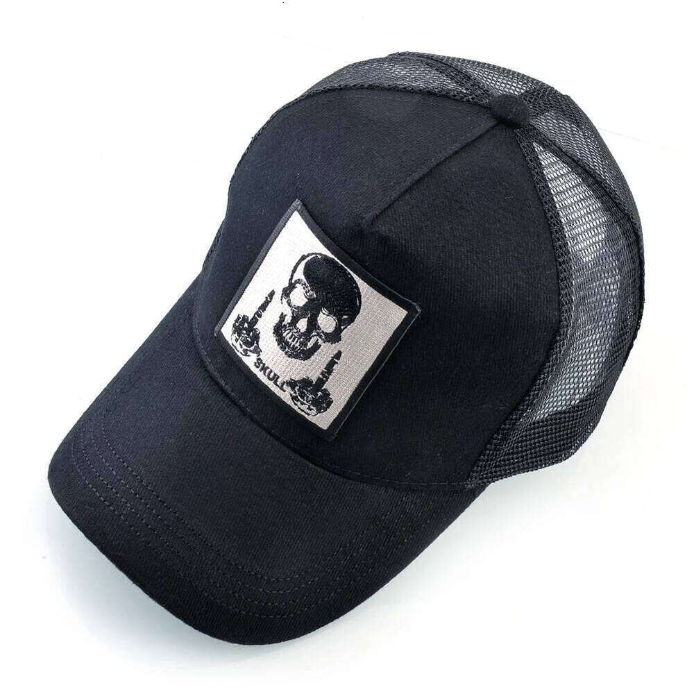 Men's Baseball With Embroidery Skull Patch Snapback Hip Hop Trucker Cap Women Four Season Outdoor Breathable Visor Bone Hats Y260304