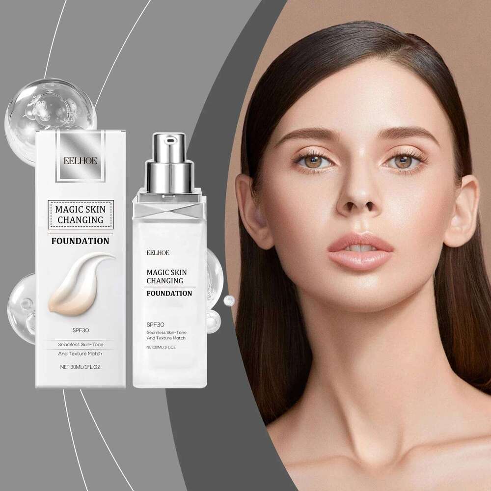 Color Changing Hyaluronic Acid Waterproof Oil Control High Coverage Makeup Base Magic Covering Foundation Liquid 30ml 26L0306