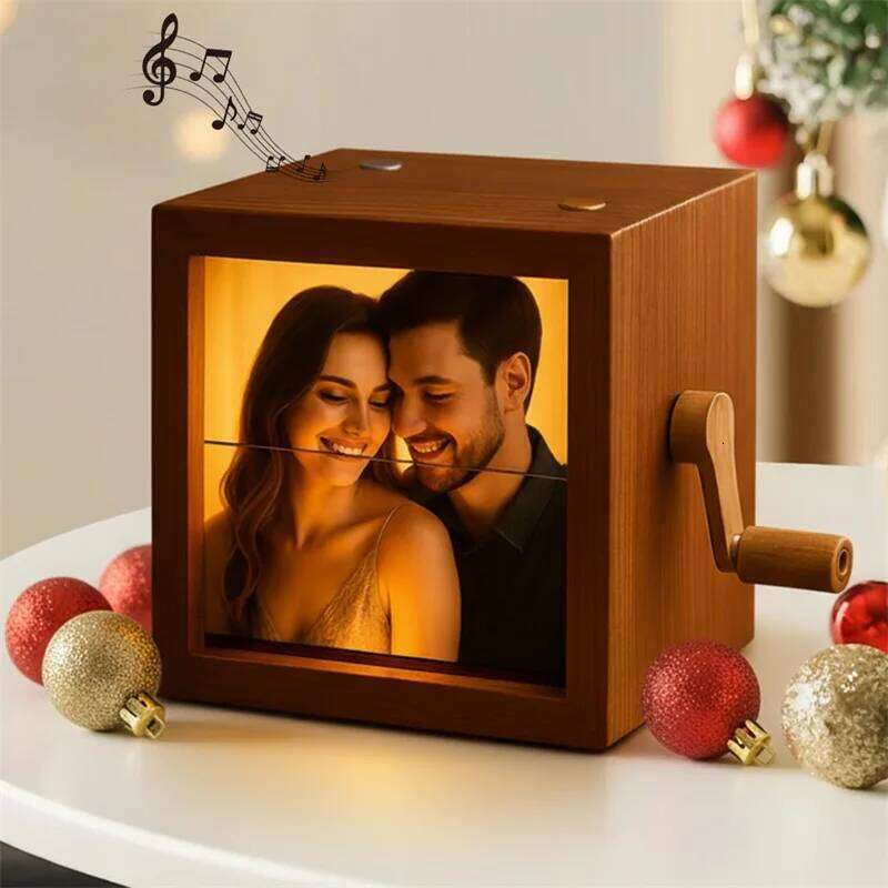 3D Printing Hand Crank with Light Mini Photo Album Custom Picture Flip Book Frame Personalized Hand-cranked Gifts H260306
