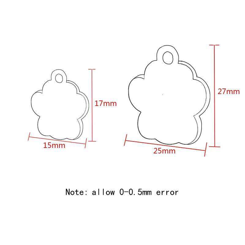 Wholesale 100 Pcs Paw Dog Id Tag Nameplate Engraved Custom Personalized Cat Keyrings Collar Plate Pet Shop Bamubi