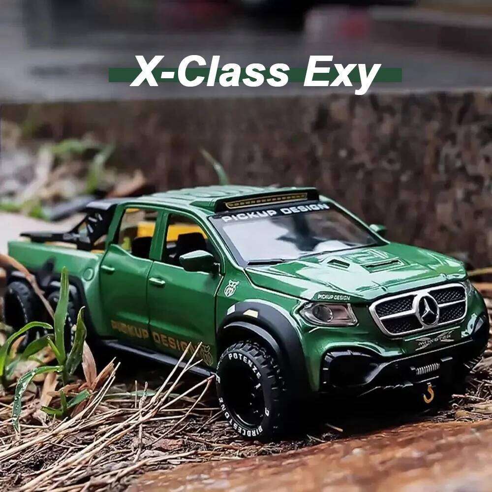 1:28 X-Class Exy 6X6 Miniature Models Diecast Cars Toy Doors Opened Sound Light Pull Back Off-road Vehicle Children's Toys Gifts Z260306