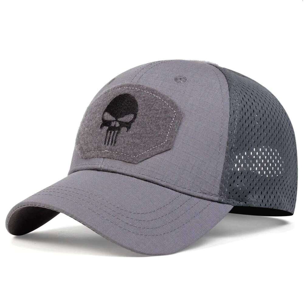 Camouflage baseball net cap, special forces tactical skull, sun shading magic tape, duckbill cap Y260304