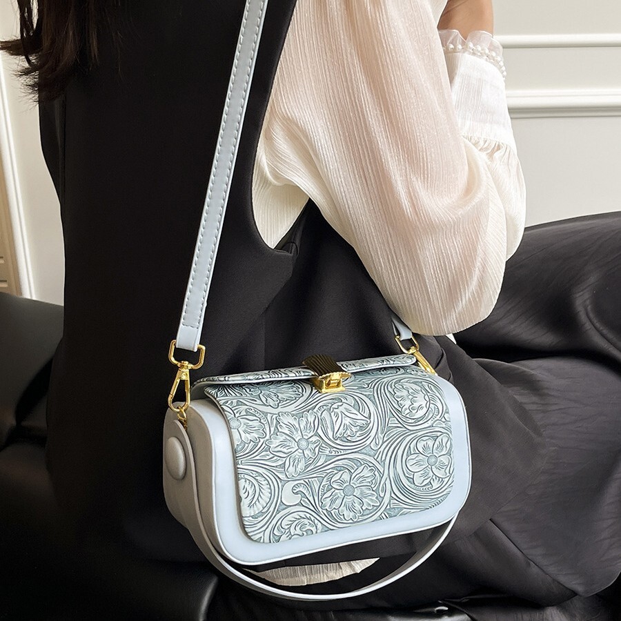 New Fashion Handbag Versatile Shoulder Luxury Bag Crossbody Bag Designer Bag Cross-border Trade Source Factory Simple Color-block Small Square Bag For