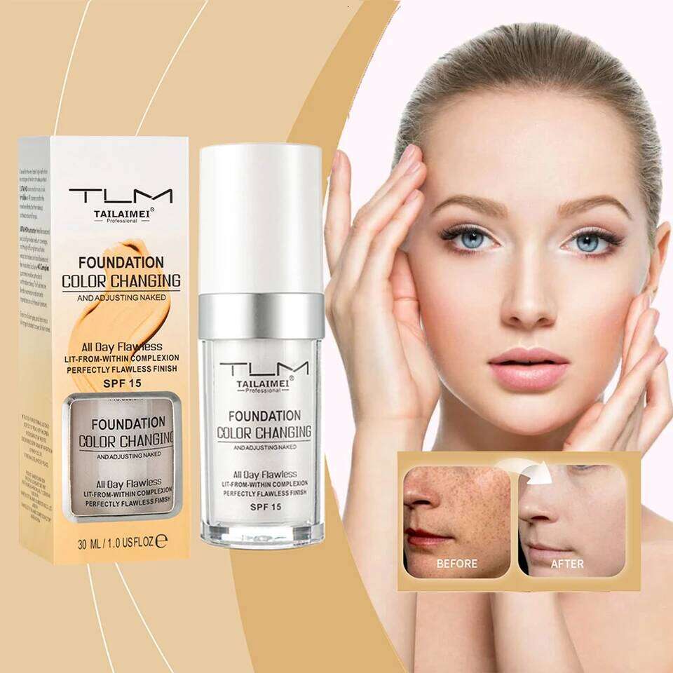 30ml Magic Color Changing Foundation Liquid Soft Matte Long Lasting Hydrating Base Maquiagem Korea Makeup 26L0306