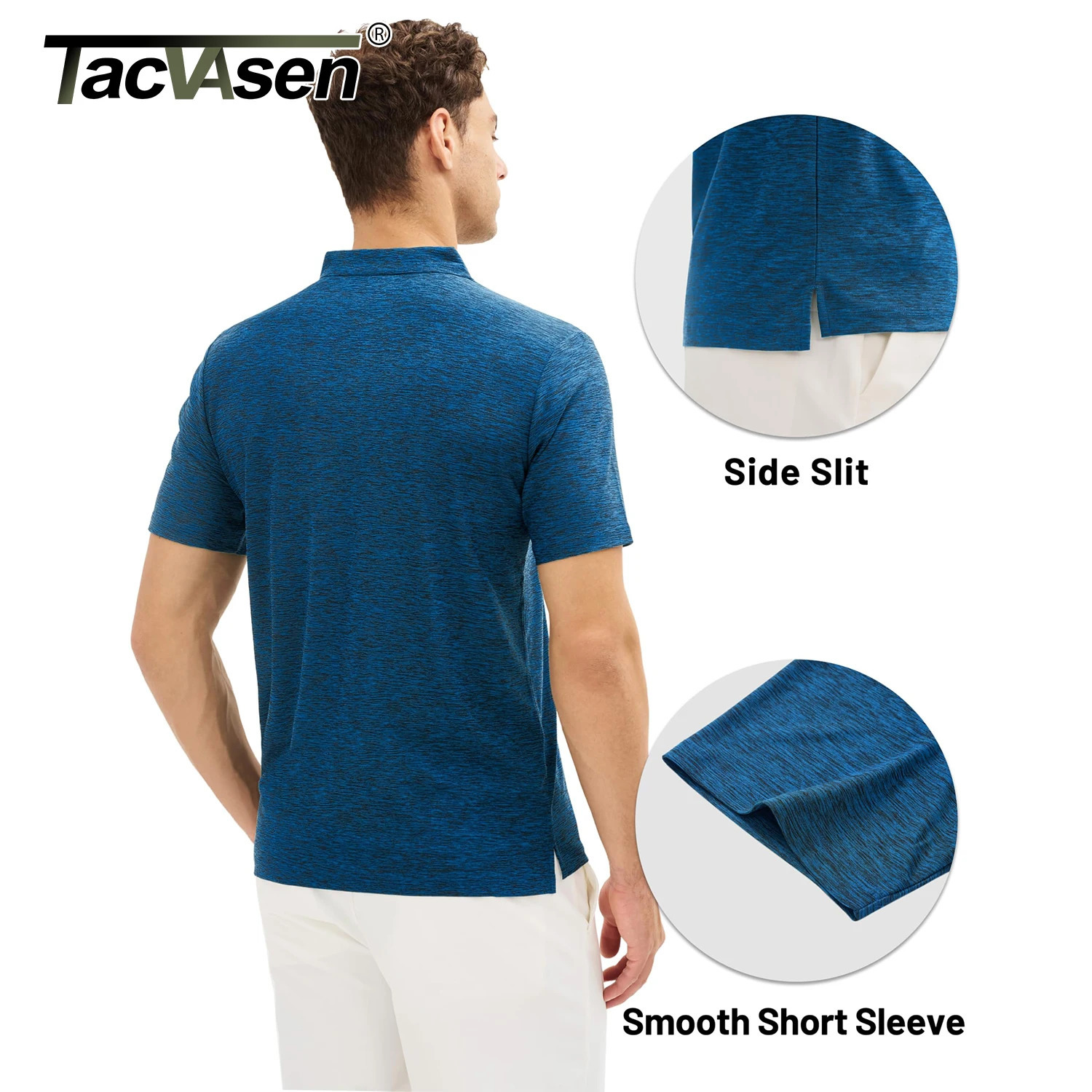 TACVASEN Mens Summer Casual Polo Lightweight Dry Fit Golf Shirts Moisture Wicking Sports Shirt Workout Tees Work 260302