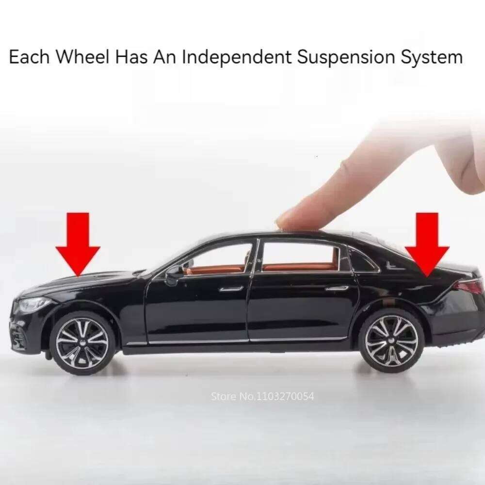 1:24 E-CLESS E300L Miniature Model W140 320 SEL Car Diecast Alloy Toys 6 Doors Opened Sound Light Pull Back Vehices Boy Birthday Z260306