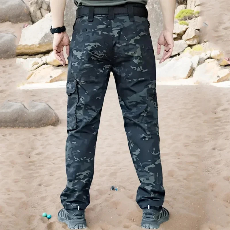 Outdoor Tactical Pants Mens Waterproof Cargo Trousers Multi-pocket Work Wear Resistant Pants Hiking Training Pant Overalls 260305