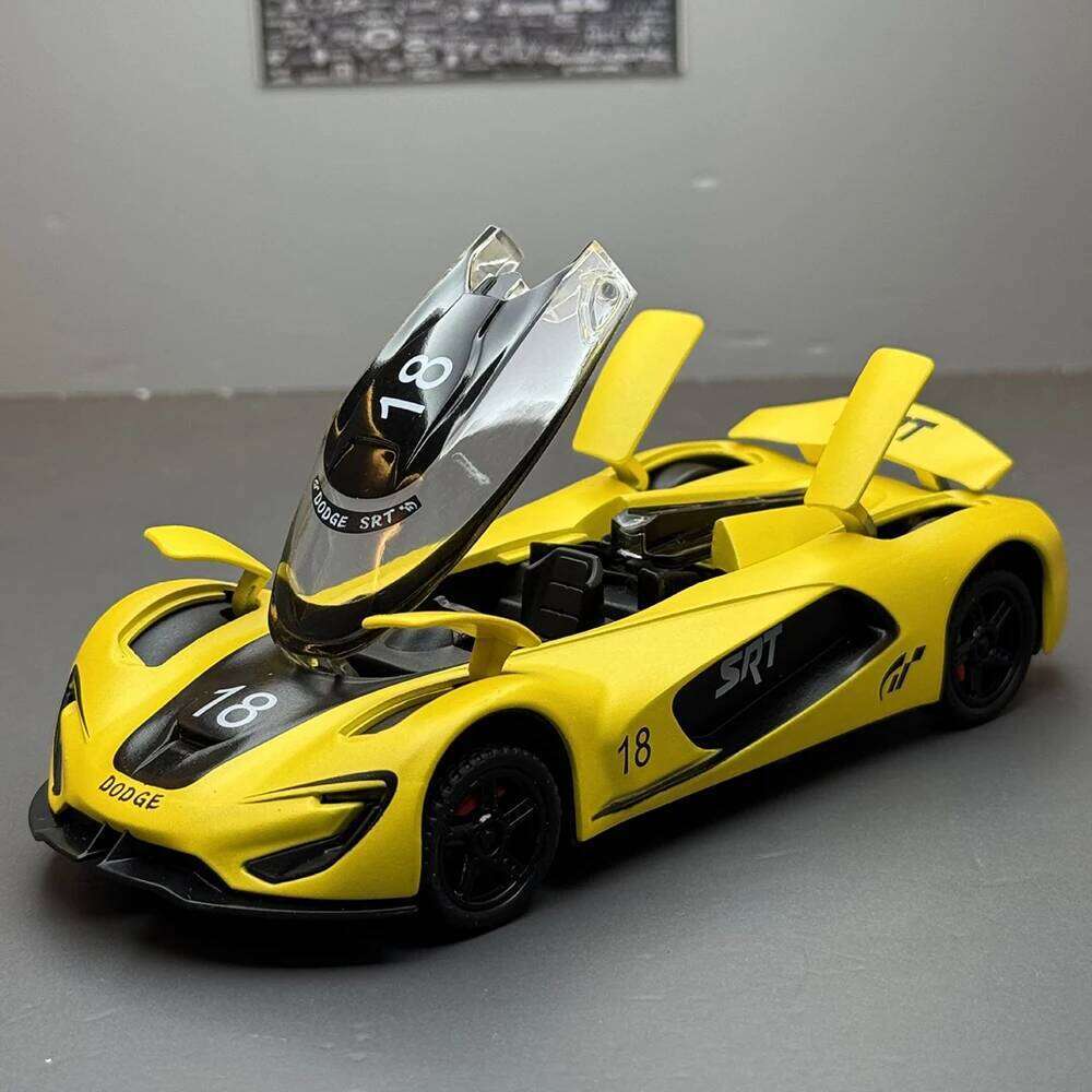 1:32 SRT Tomahawk XVGT Alloy Hellcat Diecast Model Toy Car Sound Light Pull Back Doors Opened Sports Cars Collect Ornaments Gift Z260306