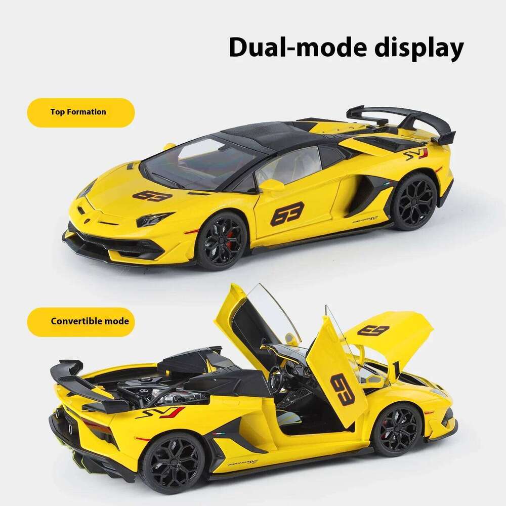 Large 1/18 Aventador SVJ Supercar Model Simulation Interior Details Adult Collection Ornaments Boy Gift Halloween Toys Z260306