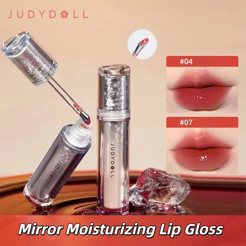 Judydoll Lip Glaze Mirror Shine Watery Lipstick Non-Stick Cup Long Lasting Moisturising Lip Tint Waterproof Makeup Cosmetics 260304