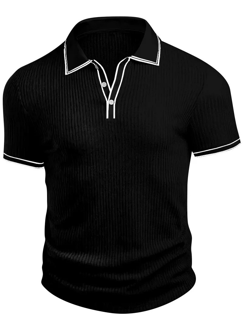 Mens Polo Shortsleeved Shirt Solid Color For Men Business Casual And Trendy Summer 260302