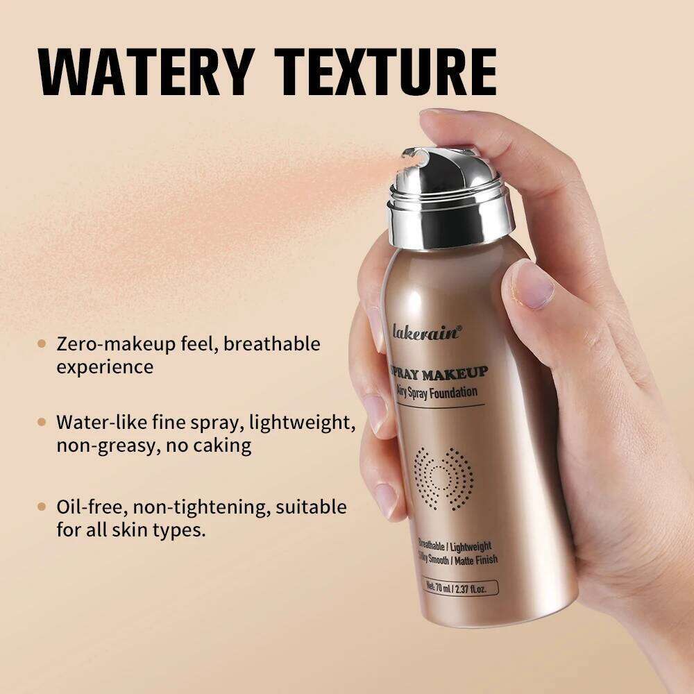 Makeup Natural Lightweight Breathable Matte Finish Moisturizing Waterproof Long-lasting Women Foundation Spray 26L0306