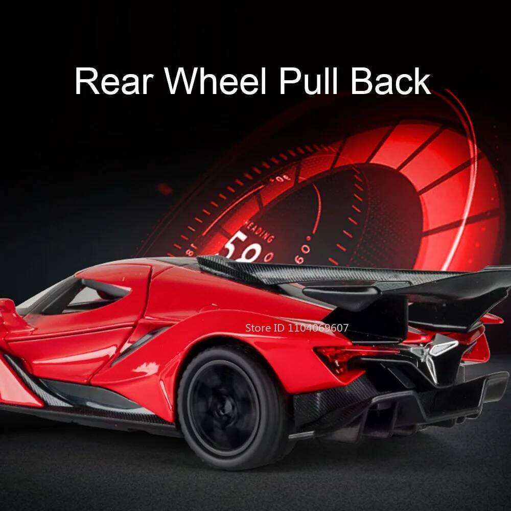 1:32 Apollo IE EVO Supercar Model Toys Alloy Diecast Sound Light Doors Opened Pull Back Exquisite Sports Cars for Kids Adults Z260306