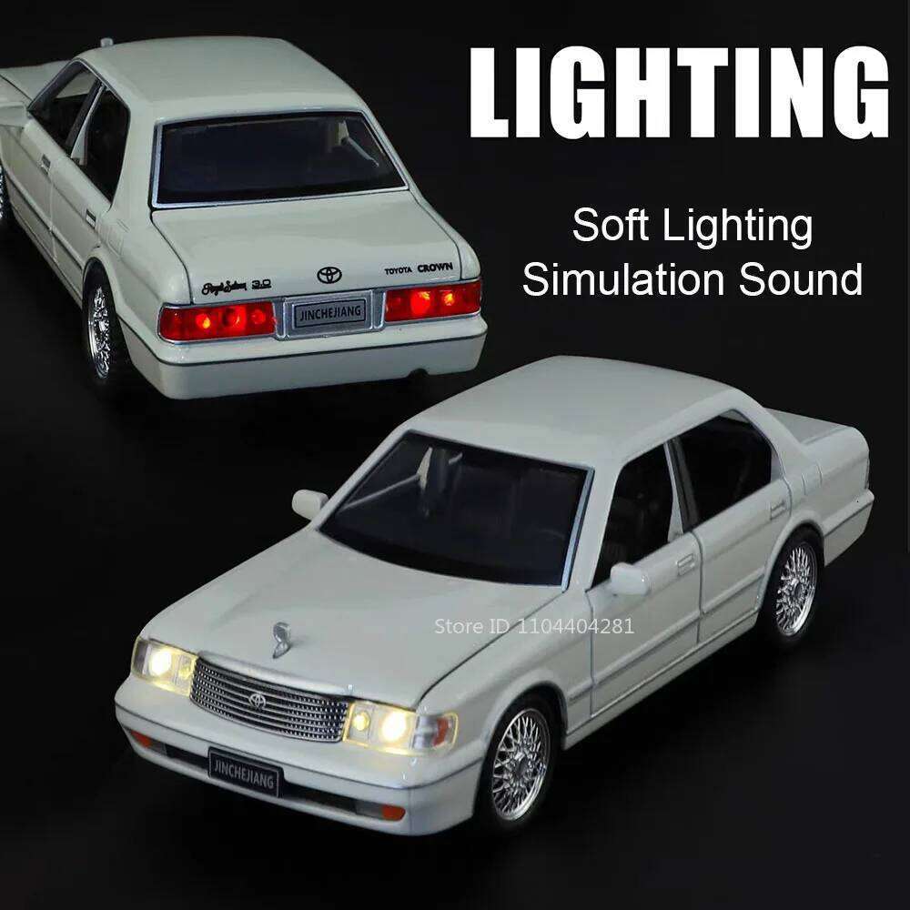 1:32 Crown GR86 Diecast Alloy Miniature Model Toys Car with Sound Light Pull Back 6 Doors Opened Vehices Children Christmas Gift Z260306