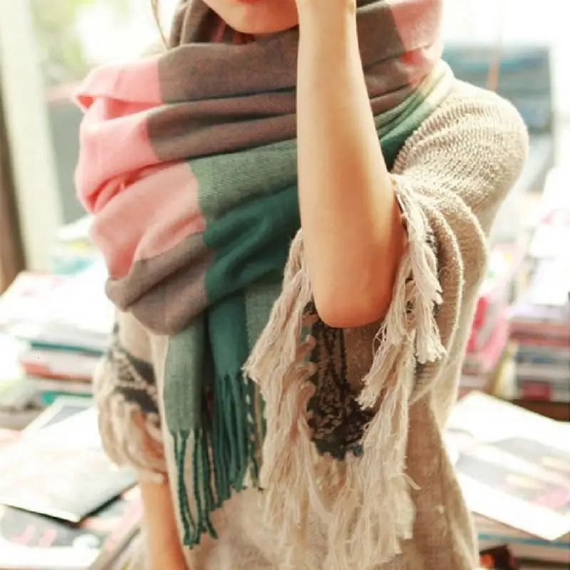 Winter Female Lattice Imitation Cashmere Scarf Autumn And Winter Thick Fashion Warm Wild Scarf Shawl 260302