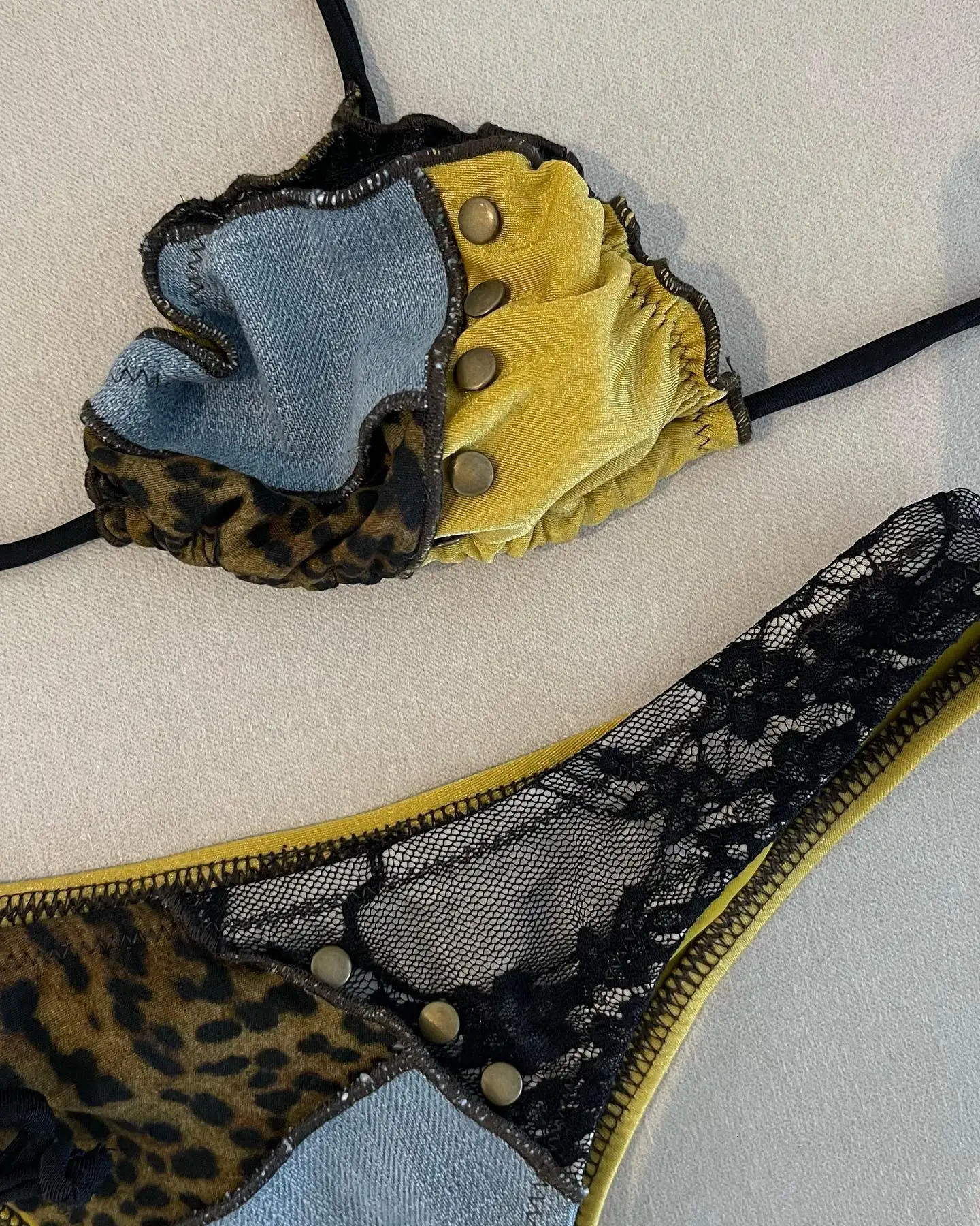 Sexy Laceup Splicing Brazilian Bikini Sets Thong Swimsuit Women Swimwear Micro Bikinis Beachwear Bathing Suits Bandeau 260306