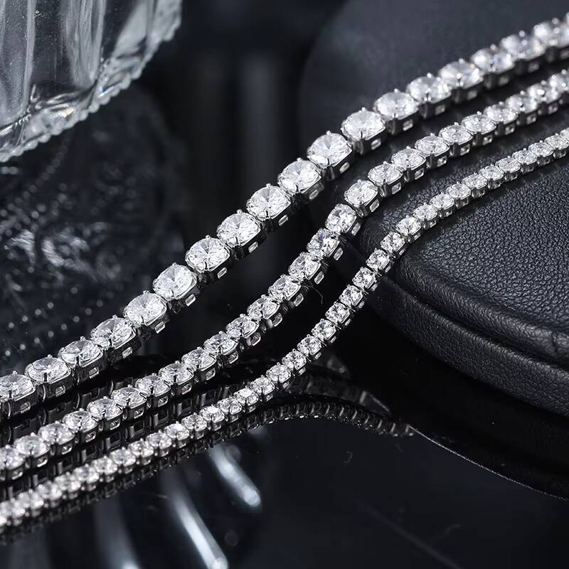 RINNTIN SB94 3mm Cubic Zirconia 925 Sterling Silver Bridal Wedding Jewelry Women Men Diamond 3A CZ Tennis Bracelet