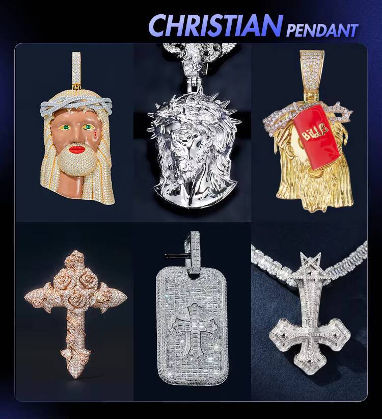 Custom Advanced Design Sterling Silver 22k Gold Plated Moissanite Pendant Hip Hop Rapper Style Chain for Men Women