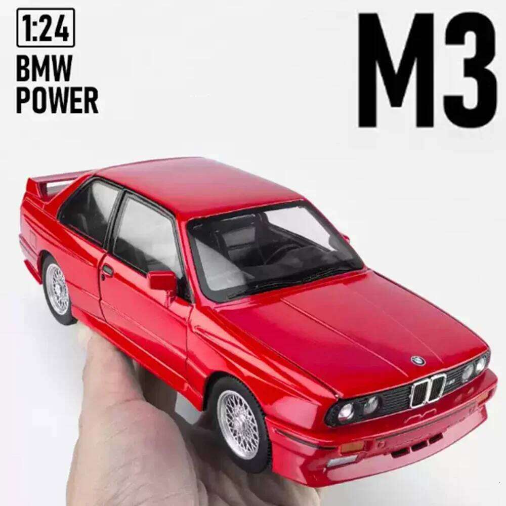 1:24 M3 THE7 Alloy Car Toys Model Diecast Metal Vehicle Doors Opened with Sound Light Pull Back Models Toy Boy's Christmas Gifts Z260306