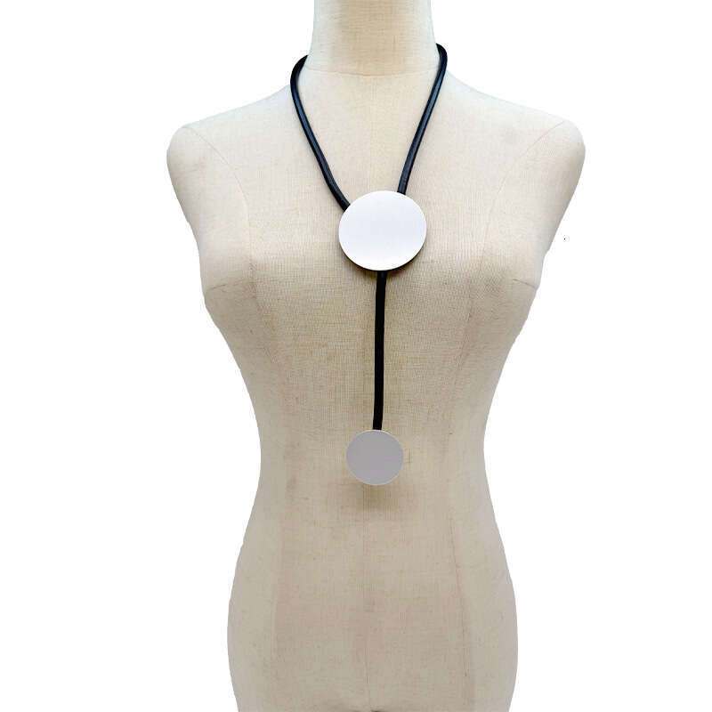 Cross-border jewelry, European and American style, round handmade rubber cord necklace, factory wholesale, cross-border preferred pendants
