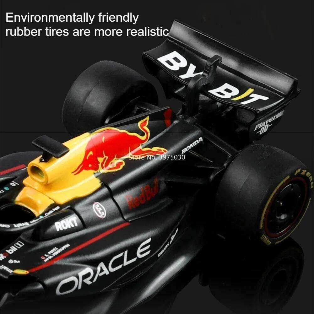 1:43 Model Car Toy F1 Oracle Red Bull Racing RB19 Verstappen Exquisite Floral Painting Slide Forward Miniature Cars Kids Toys Z260306