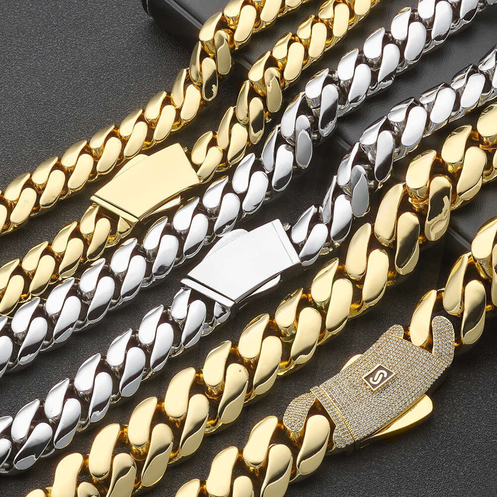 European and American Cross-Border Hip-Hop 14K Gold Smooth Cuban Chain High-Quality Men's Bracelet Trendy Versatile Jewelry Accessories