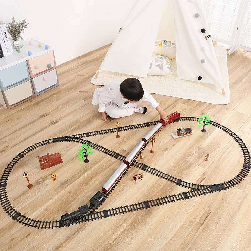 Kids Retro Electric Steam Rail Classical Railway Freight High-Speed Tracks Train Model Boys Toys Christmas Gift Z260307 - view 3