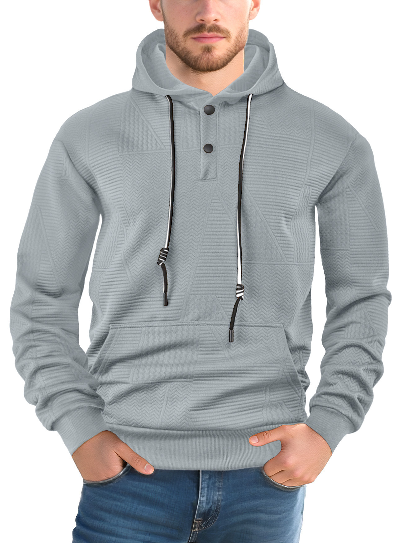 26 Spring and Autumn New Pullover Solid Color Casual Sports Loose Trendy Long Sleeve Hooded Sweatshirt for Men251213