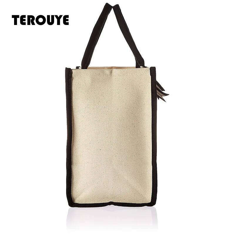 Tote Fashion Canvas Totes Letters Flower Portable Shoulder Shopping Casual Beach Bag Large Capacity Handbag Wholesale TEROUYE