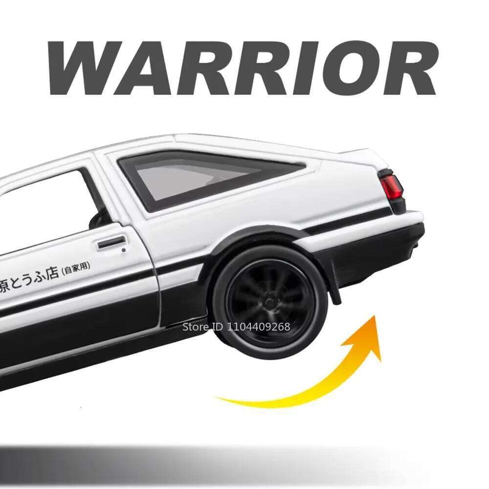 1:36 Scale AE86 911 Alloy Diecast Model Toys Cars Doors Opened with Sound Light Pull Back Miniature Vehices Children's Toy Gifts Z260307