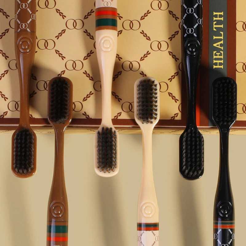 Premium Monogram Toothbrush 6-Piece Gift Set - Soft Bristle Deep Clean, Portable for Adult Home & Travel Oral CareT260307