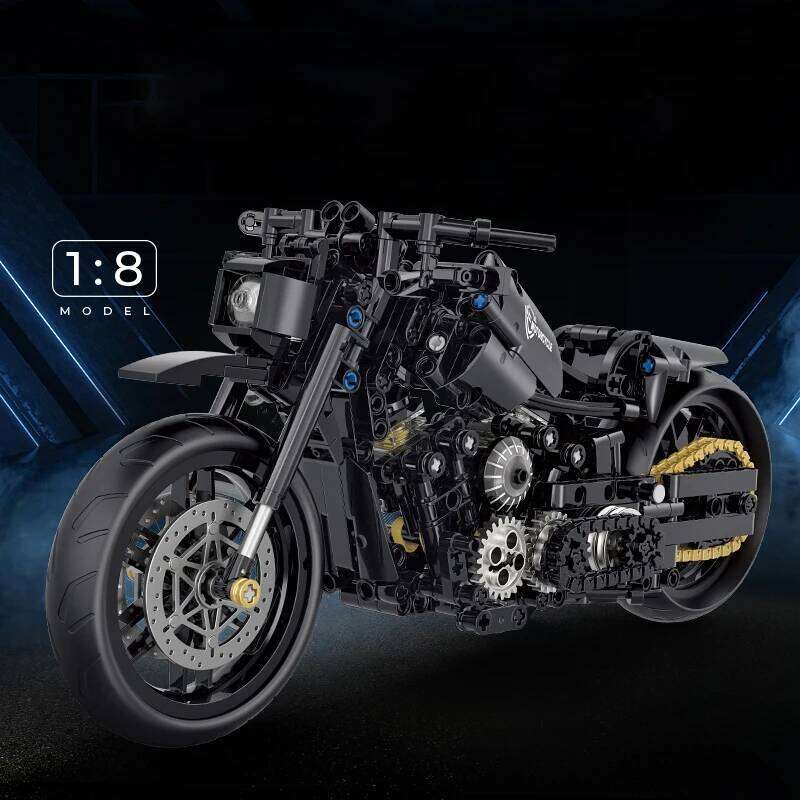 1:8 Motorcycle Building Blocks Sets Racing Retro Motorbike Racer Bricks Technical STEM Toys Christmas Gifts for Boys Kid Adult C260306