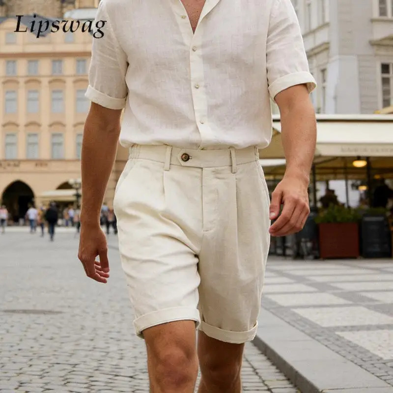 Classic Mens Solid Color Shorts 2026 Spring Summer Casual Loose Breathable For Men Business Office Fashionable 260306