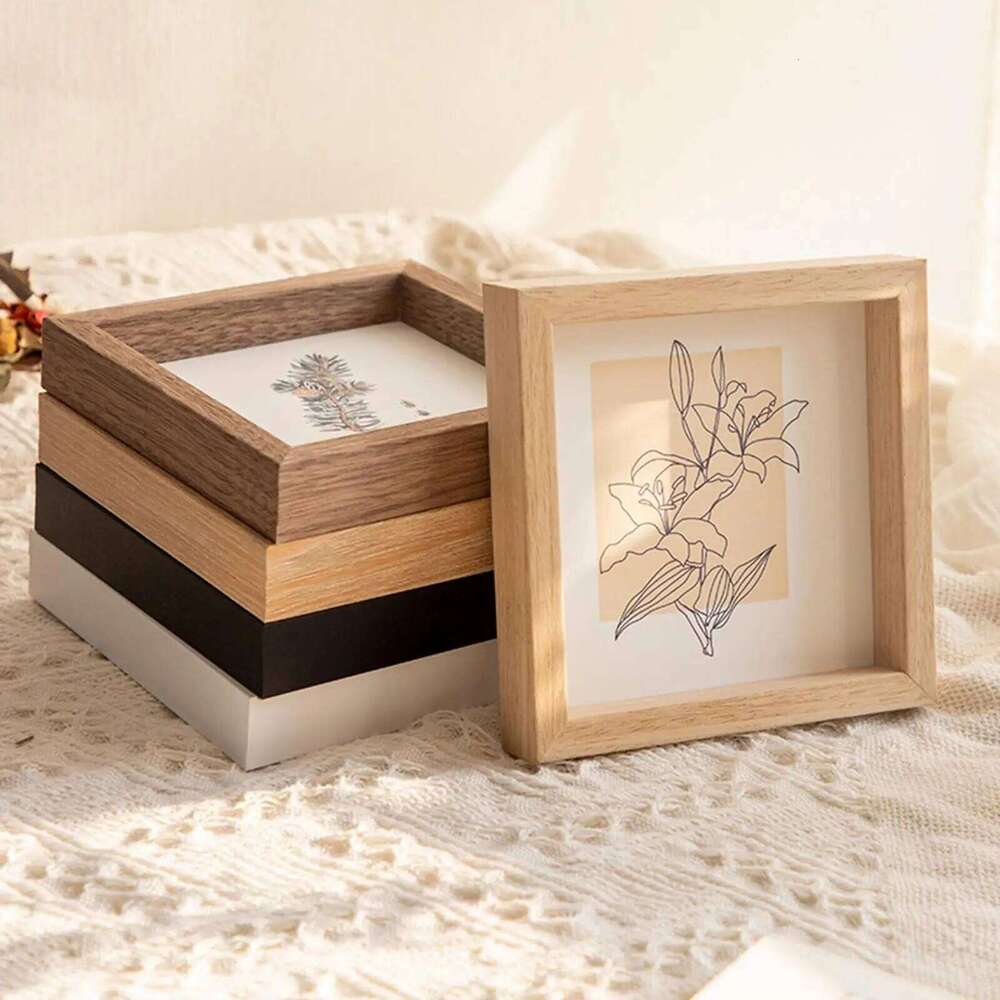 Photo Frame Decorative Wooden Desktop and Wall for Living Room Bedroom H260306