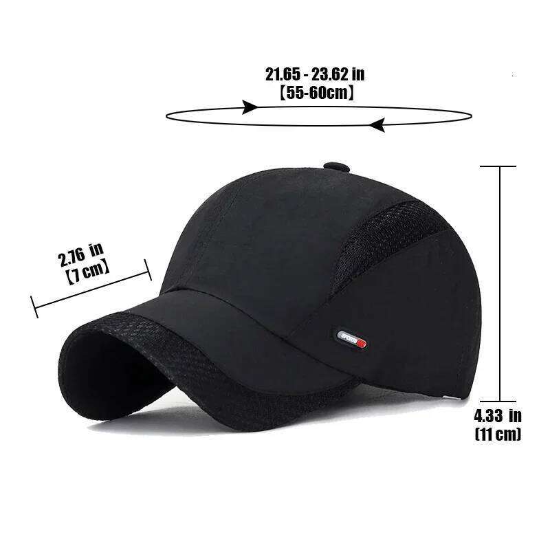 Summer Breathable Mesh Quick-Drying Outdoor Sports Red Leather Label Protection Sun Hat Y260304