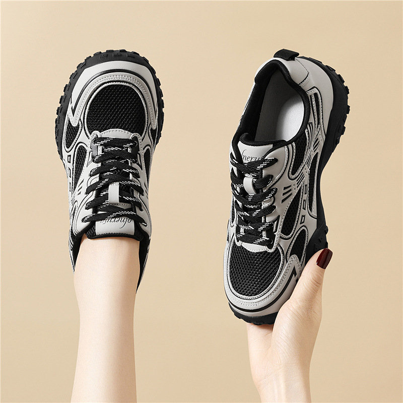 luxury Casual Shoes 2026 Women's Retro Mesh Sneakers, Breathable Paneled Trainers with Non-Slip Chunky Sole 34-40