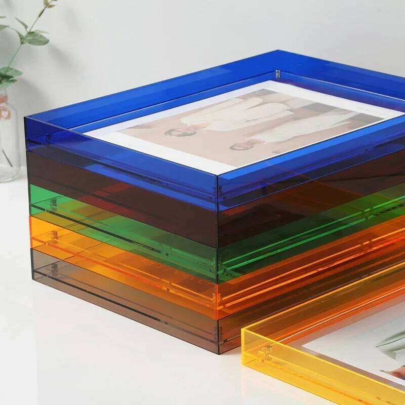 Ins Style Acrylic Photo Colorful Picture Frame Without Photos Transparent Table Wall Decoration Hall Bedroom H260306