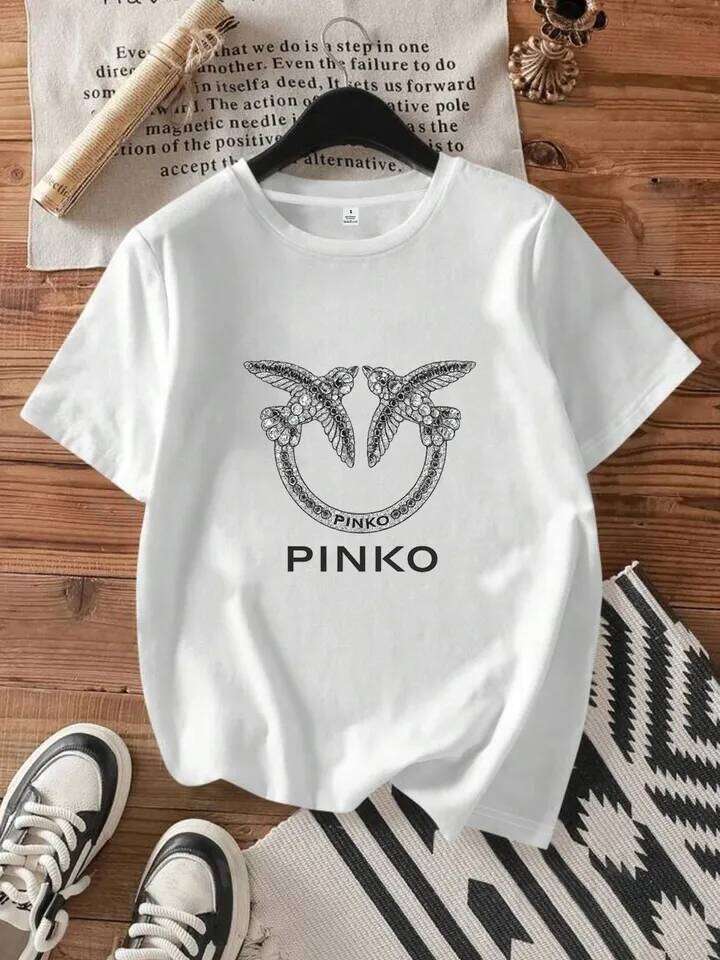 12081Cartoon pattern Crew Neck Women's Short Fashion Printed Half Sleeve Top Stretch T-Shirt XJ260306 XJ260306