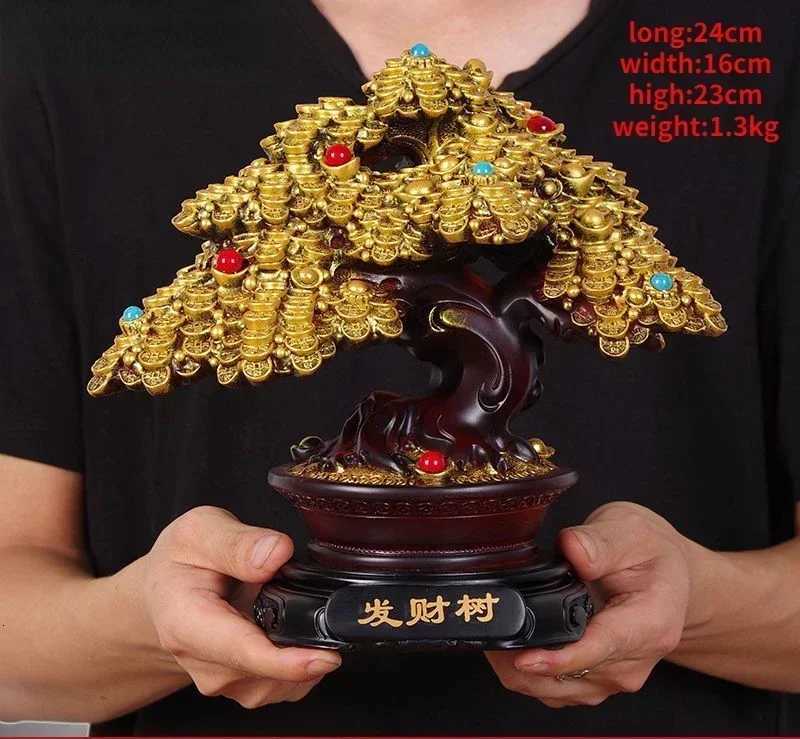 Chinese Feng Shui Money Tree Sculpture for Home Office Store Opening DecorT260307