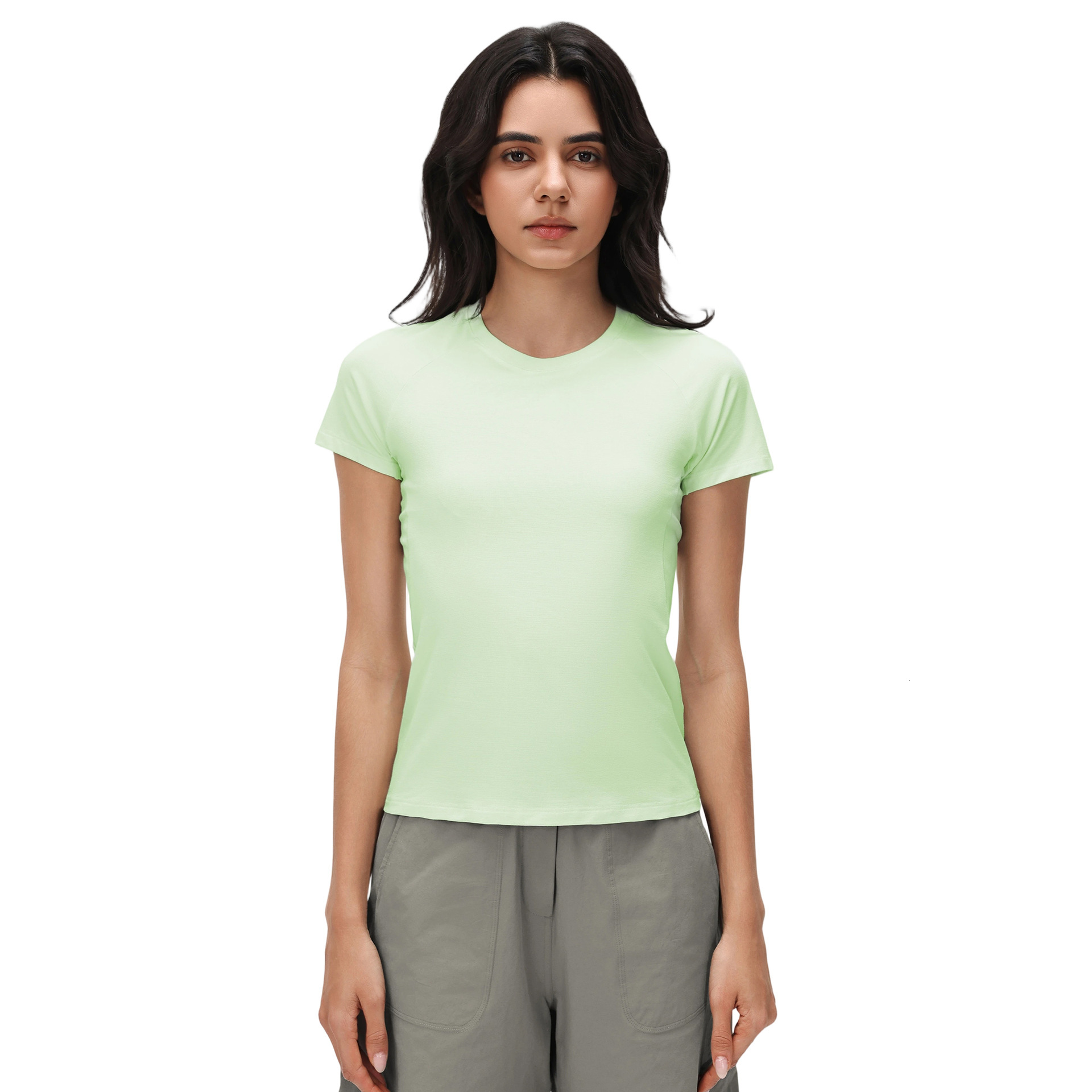 Summer Round Neck Short Sleeve Women's Sweat-Absorbent Breathable Sports T-Shirt Loose Slimming Running Fitness Yoga Wear