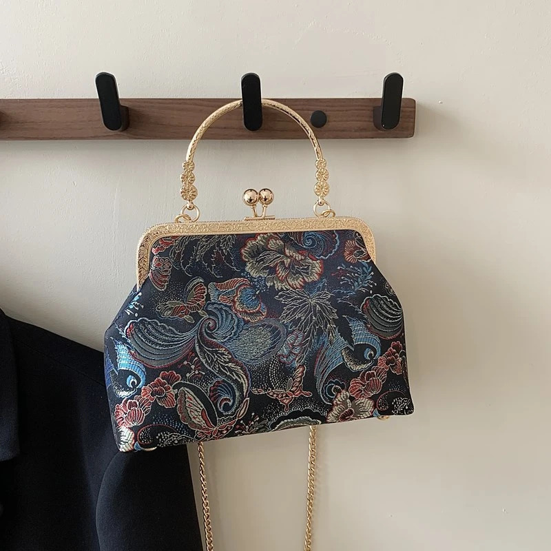 Silk Embroidery Crossbody Bag Patchwork National Style 2025 Bags for Women Hasp Simple Fashion Womens Handbags 260307