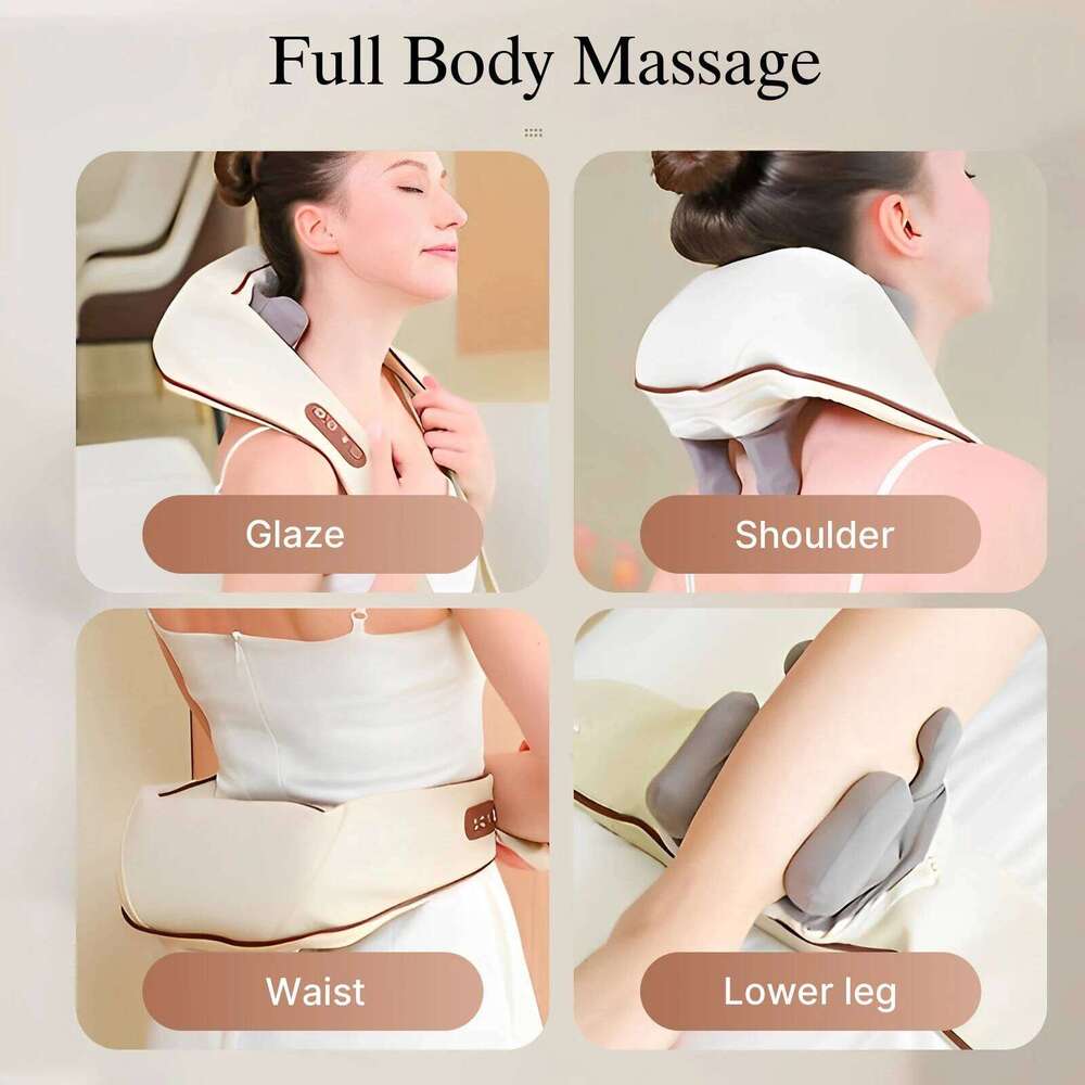 - and Shoulder Massager, Cordless Lymphatic Neck Massager with Heat for Pain Relief Deep Tissue, Portable Recharge 26Y0307