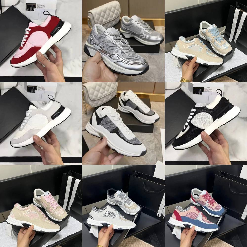 Trainers CC Logo Brand Sneakeras Designer Outdoor Luxury Coquette Chan Shoes Out Of Office Mens Women Black White Pink Red Grey Blue Silver Fashion Runners Shoes F661
