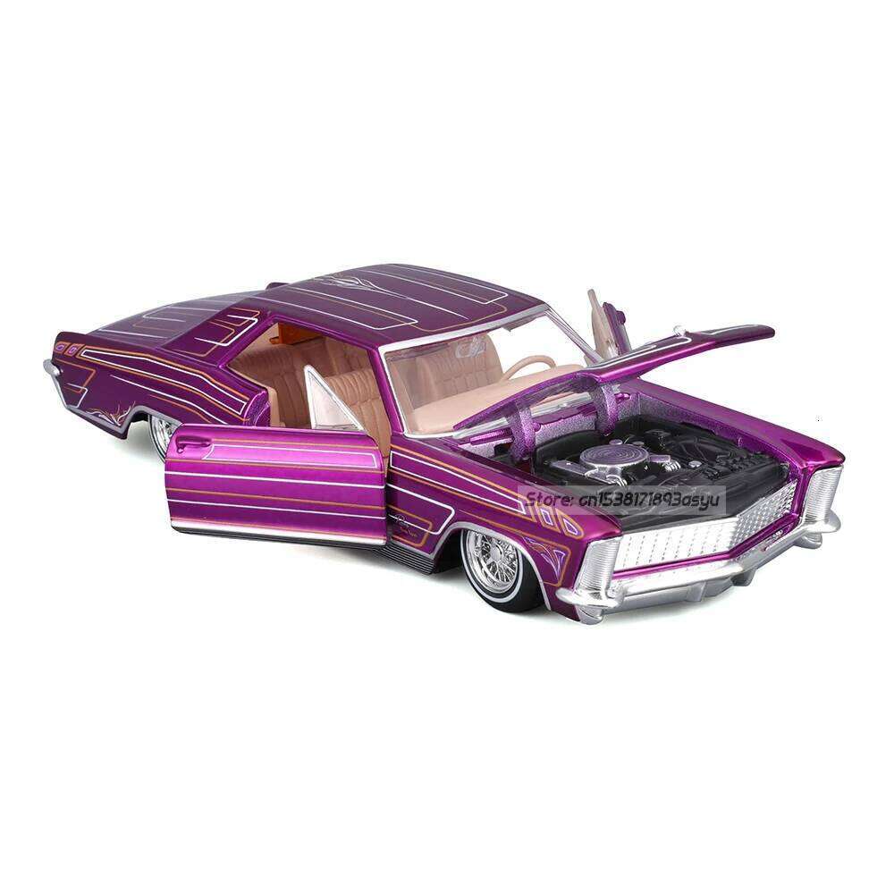 Maisto 1:26 1965 BUICK RIVIERA Purple alloy car model handicraft decoration collection toy tool gift die-casting Z260307