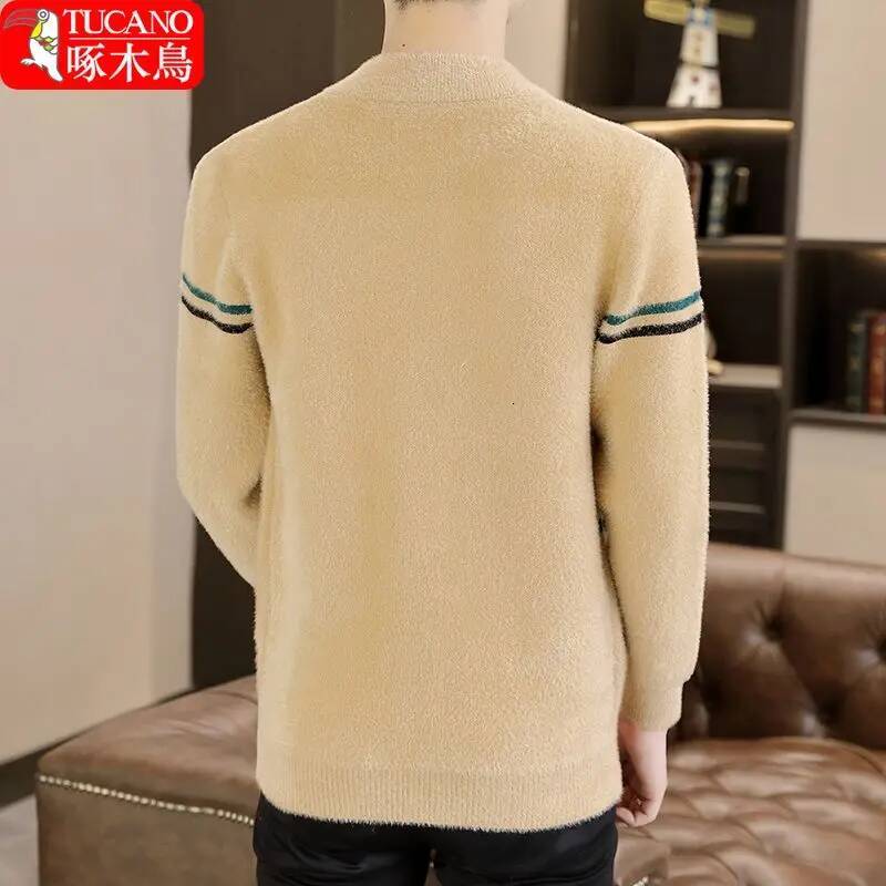 Men's fashion cardigan new trendy casual jacket slim spring and autumn knitted sweater