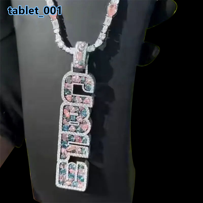 Rapper Jewelry VVS Moissanite Iced Out Full Diamonds Hip Hop Jewelry Personalized Letter Custom Colored Name Pendant